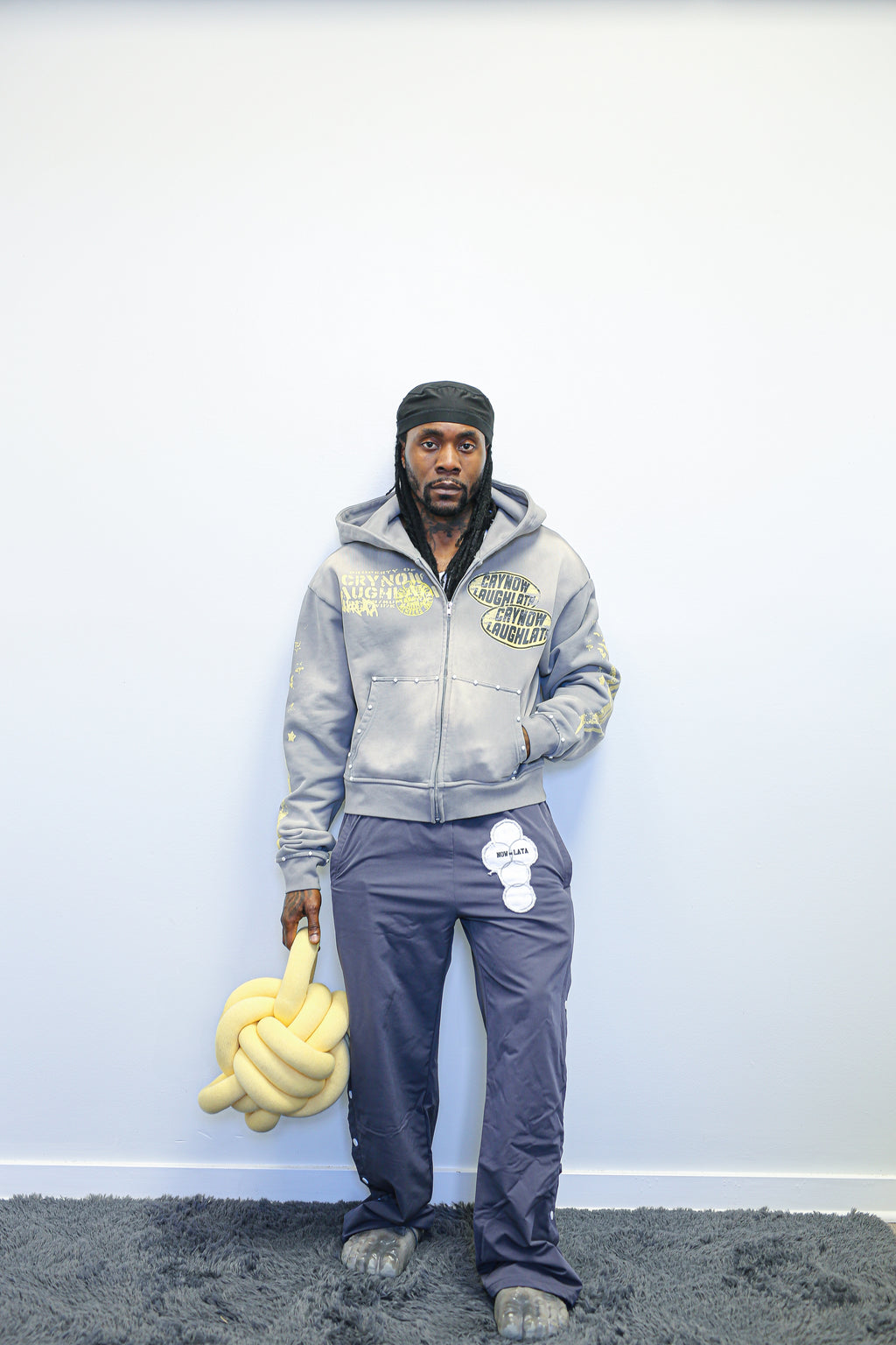 GREY WASHED “CLUTCH” ZIP UP
