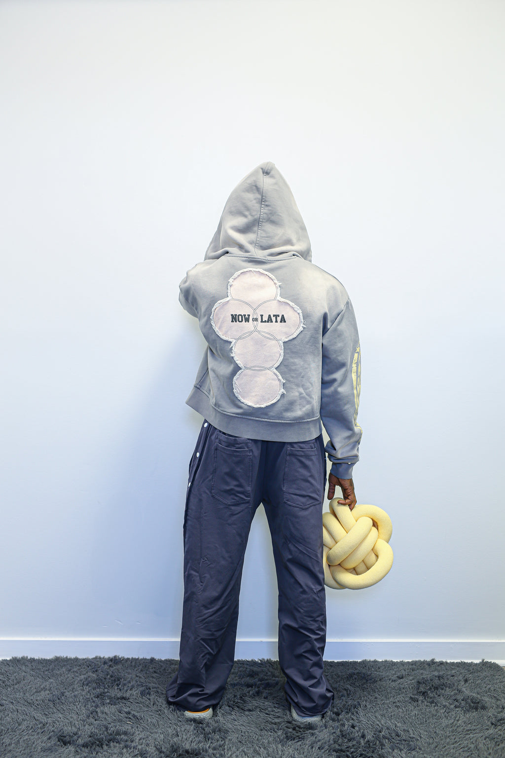 GREY WASHED “CLUTCH” ZIP UP