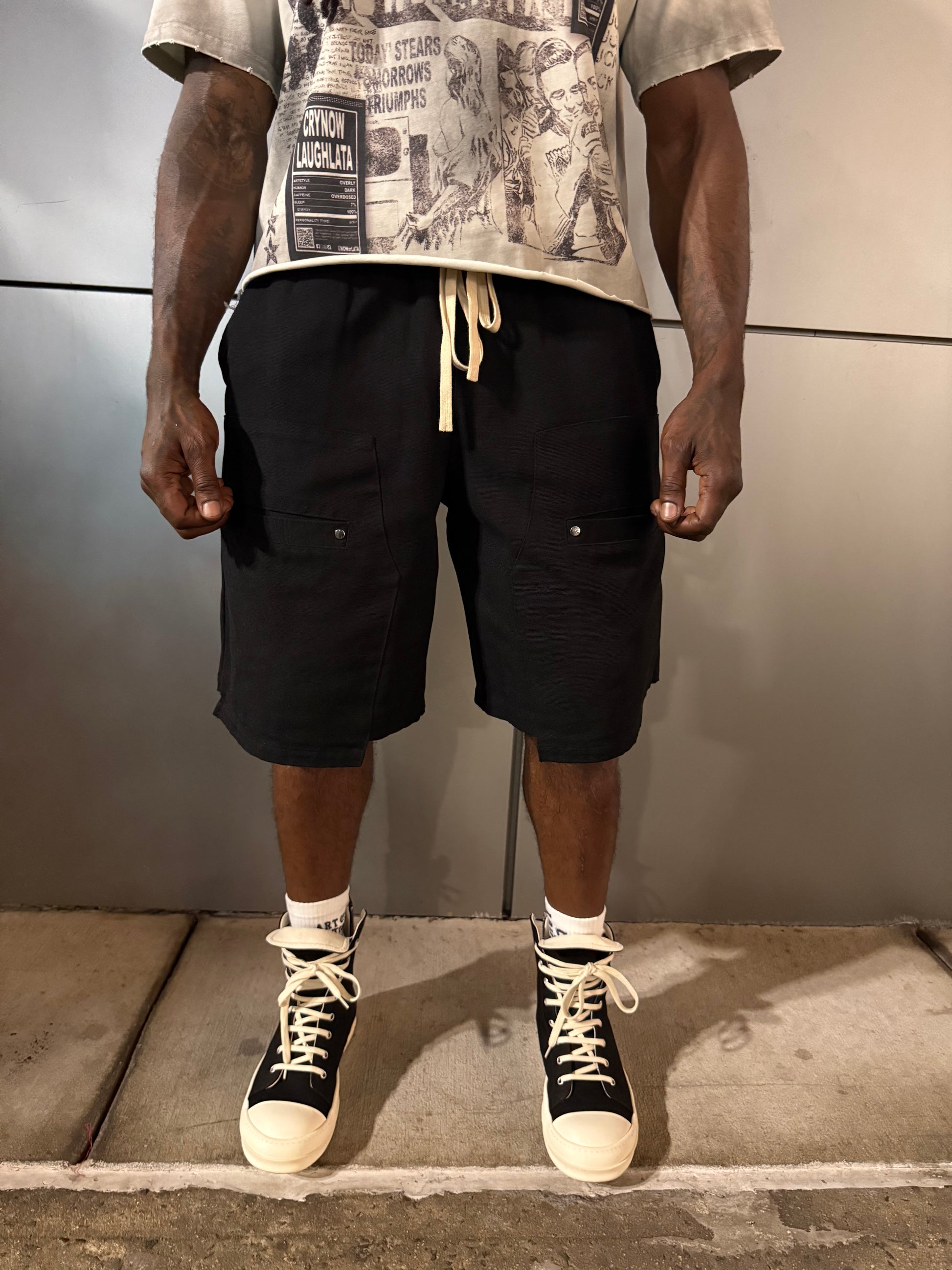 Black Canvas Shorts